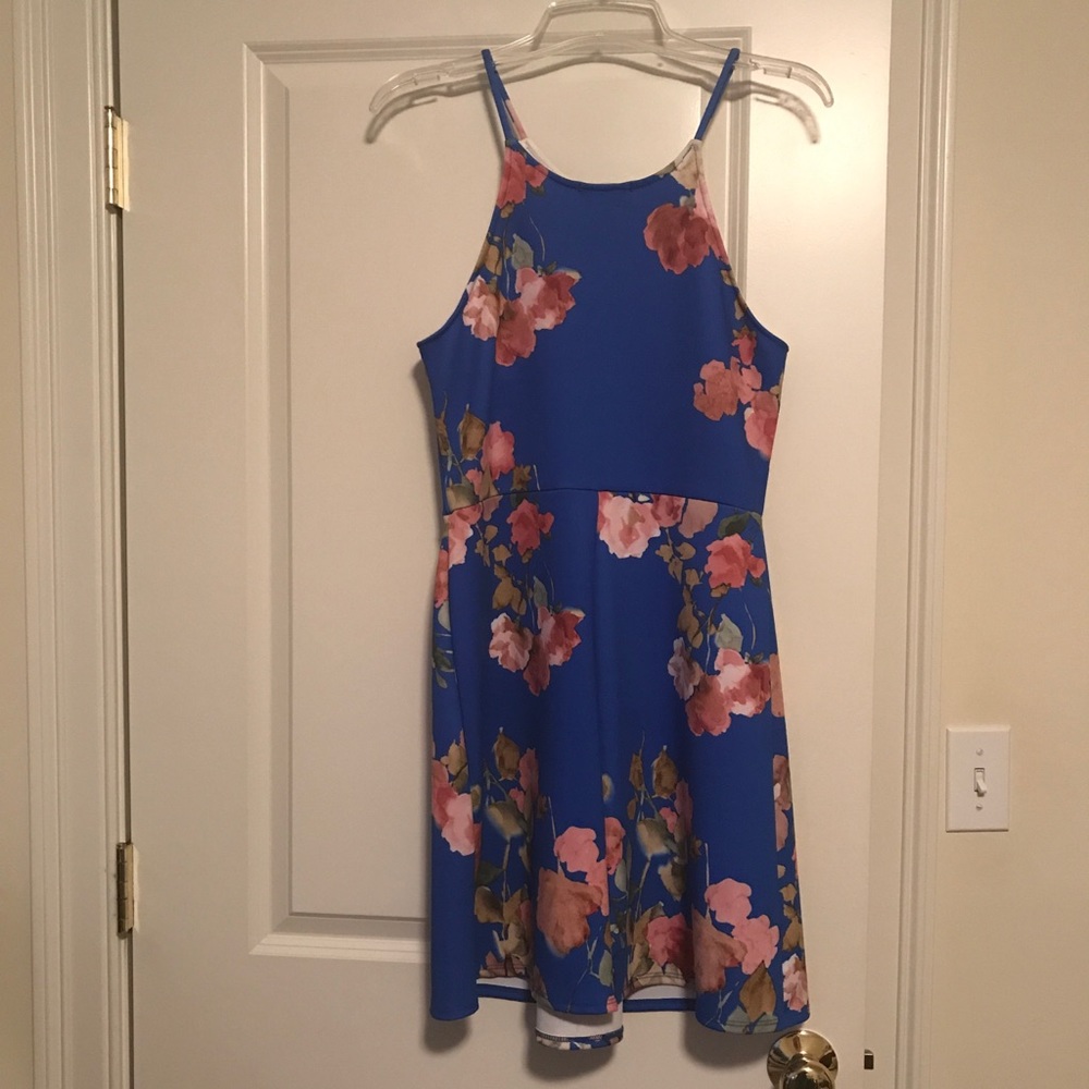 Blue and Pink Floral Dress